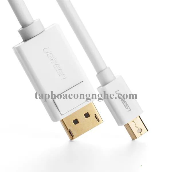 Ugreen 10423 3M Màu Trắng Cáp chuyển đổi Mini DP sang DisplayPort hỗ trợ phân giải 4K x 2K MD105 30010423